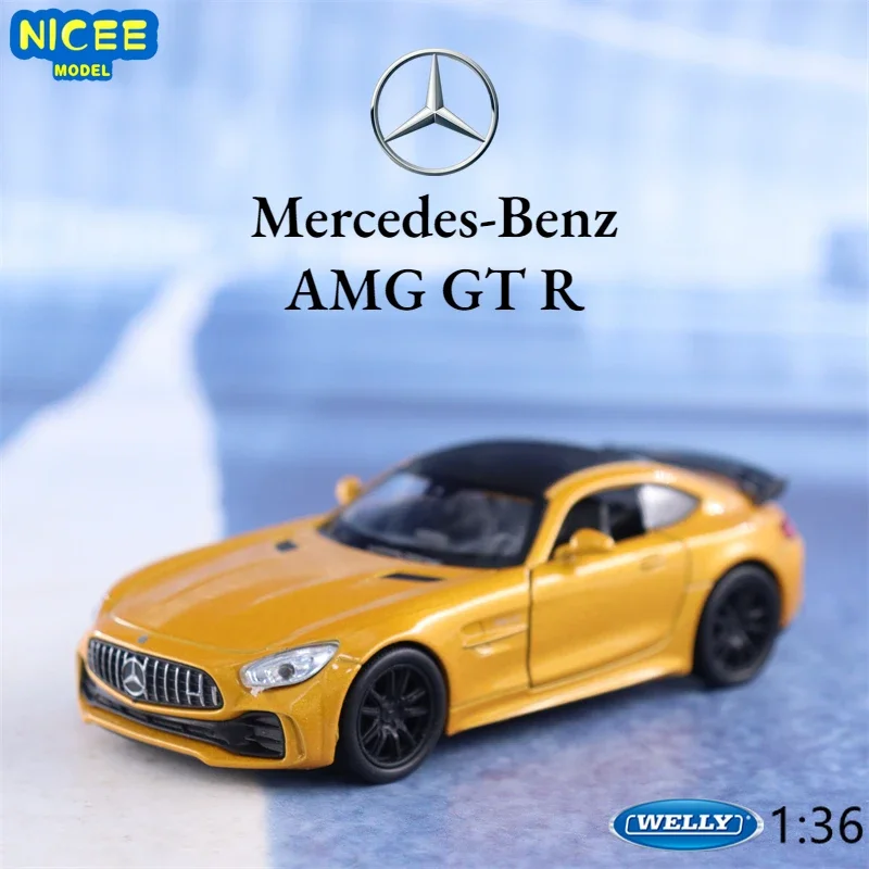 

WELLY 1:36 Mercedes-Benz AMG GT R High Simulation Diecast Car Metal Alloy Model Car Children's toys collection gifts B90