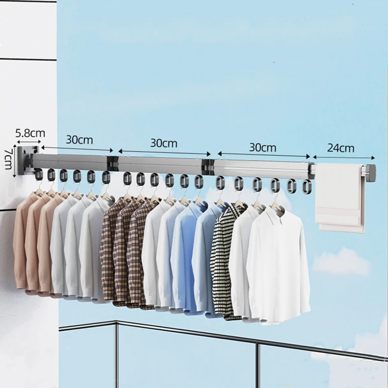 Clothes Drying Rack, Aluminum Alloy Folding Drying Rack, Wall-mounted Collapsible Drying Rack, Space Saver Clothes dryer Hanger