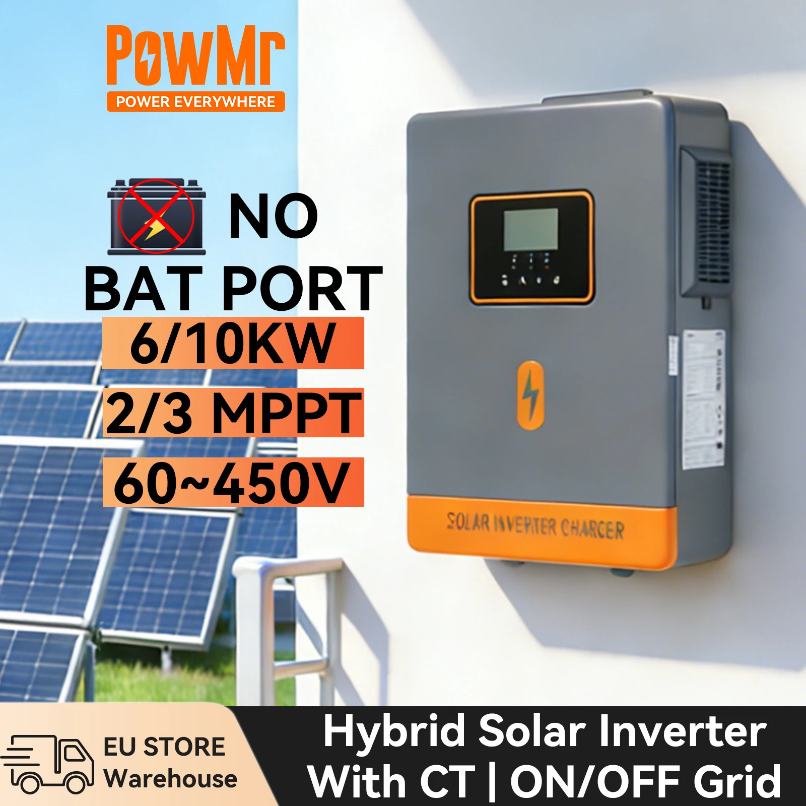 Inverter Solare Ibrido FLOWATT 6KW 10KW per Pompa dell'Acqua, 2-MPPT, 3-MPPT, On Grid Off Grid, Senza Porta Batteria, Onda Sinusoidale Pura