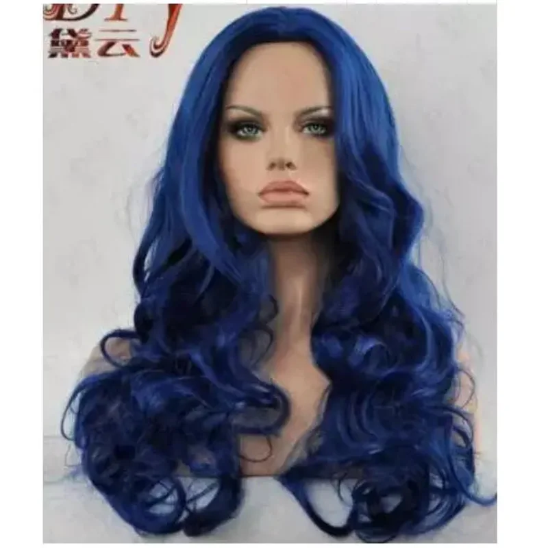 

Suyushun11051 Popular dark blue curly wavy Cosplay party full wig hair wig
