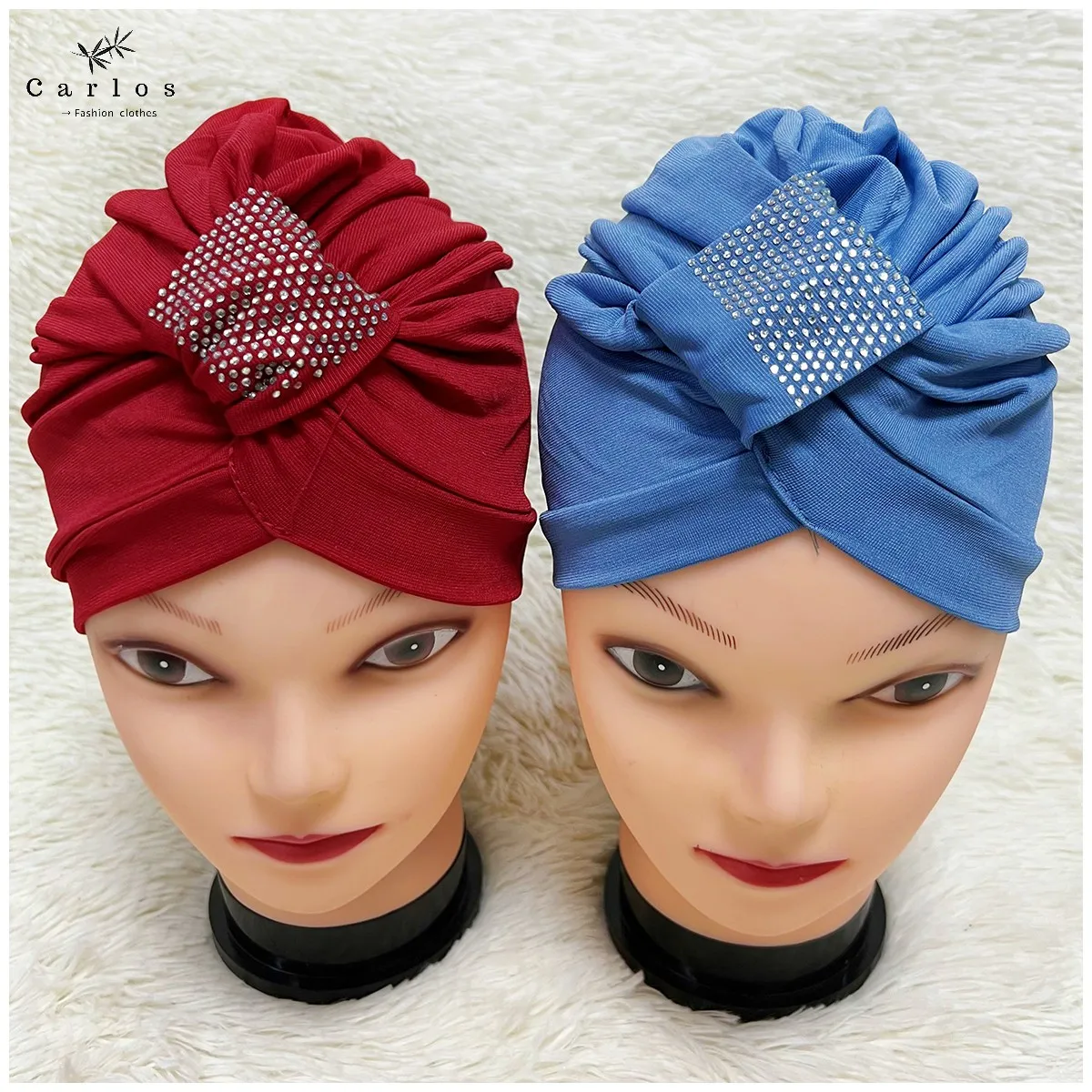 1 Dozen High Quality Newest Elegant Turban Hats Women Cap Beaded For India  Scarfs Head Wrap Headband Girl Hair Accessories Lady