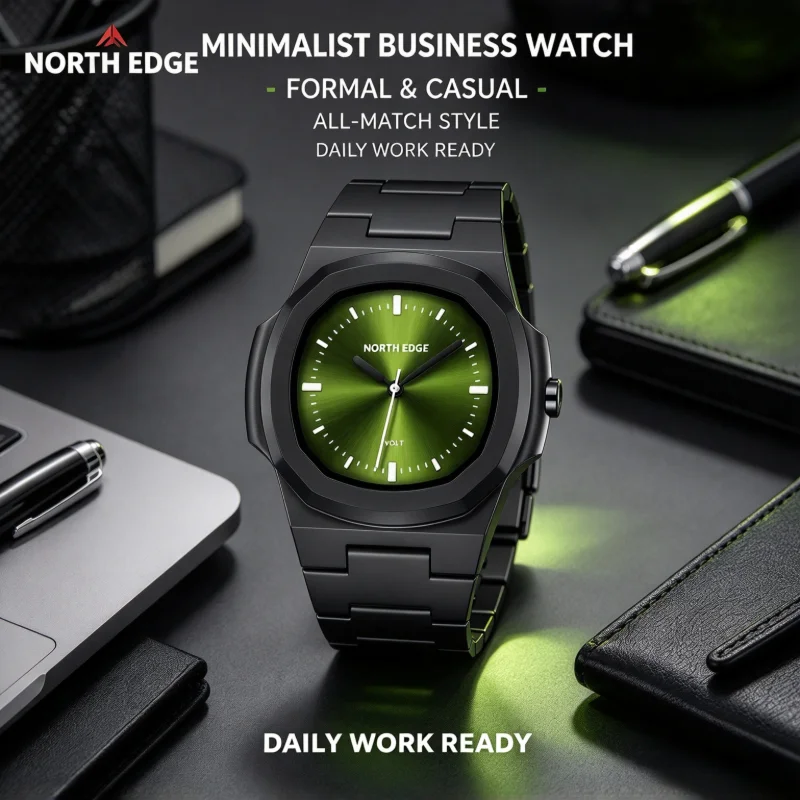 NORTH EDGE VOLT Men Women Couple Watch 50M Waterproof Sports Wristwatch Simple Fashion Octagonal Dial Swimming Watch