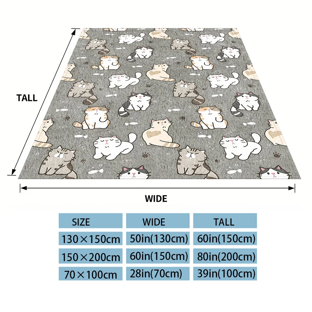 Cute Kitties Nap Blanket,Flannel Blanket,Suitable For Sofas,Beds,Cars,Rooms,Offices,Camping,Exquisite Gift Blankets