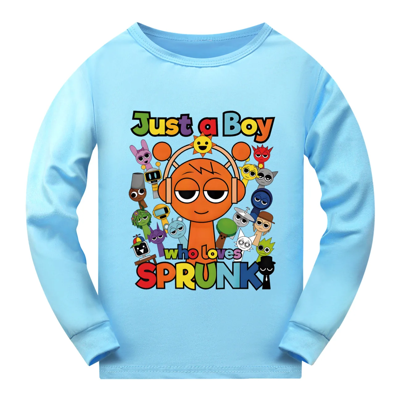 Sprunki الكرتون الاطفال ملابس علوية بأكمام طويلة للربيع تي شيرت لعبة Incredibox طفل الفتيان موضة س الرقبة تيز الملابس في سن المراهقة الفتيات لطيف القمم 2-15Y