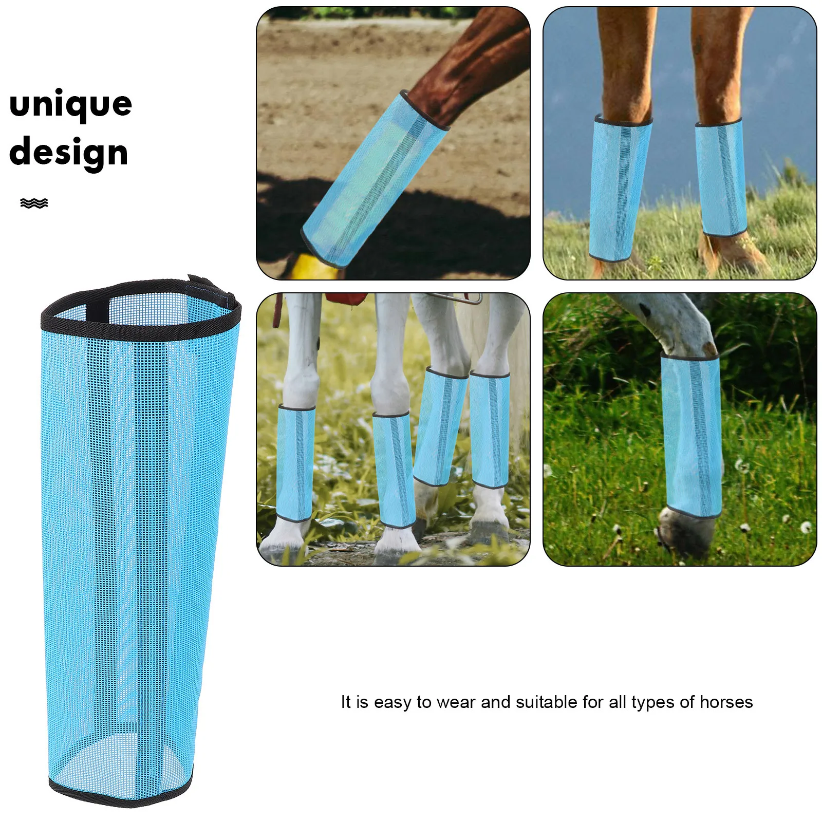 

4Pcs Convenient Horse Leg Mesh Boots Suitable for All Types of Horses Boots Animal Accessories Animal Supplies