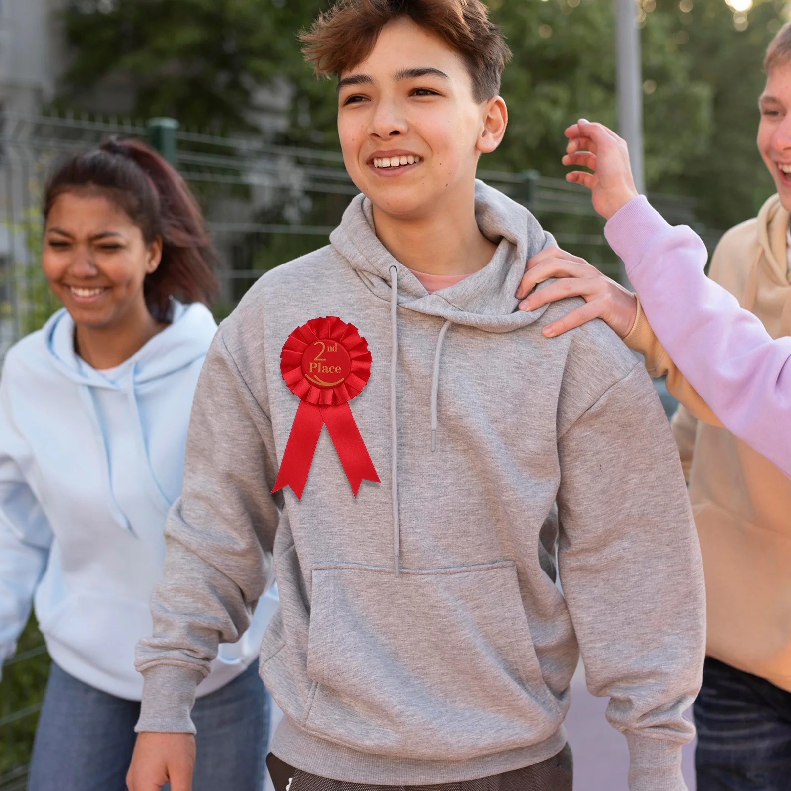 

6Pcs Award Ribbons Flower Wreath Set Rosette Badges for Sports Competition Halloween School Contest Prize Ribbons