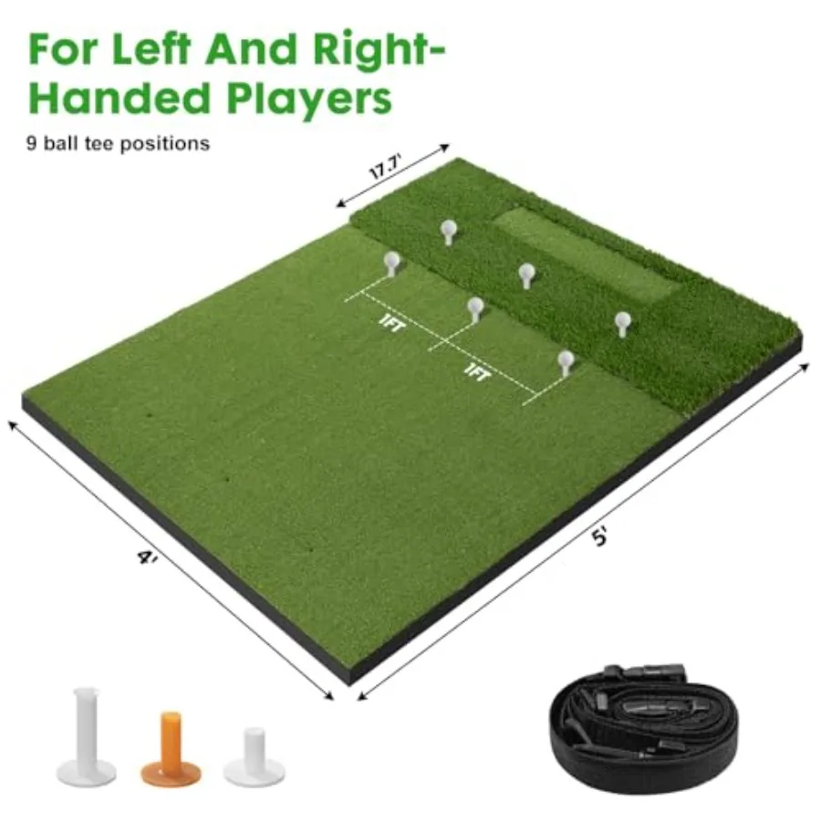 دواسة جولف DualTurf مع صينية كروية 5x4Ft 31 مللي متر سميكة جولف ضرب الحصير للداخلية في الهواء الطلق ممارسة العشب القيادة المدى الحصير ل