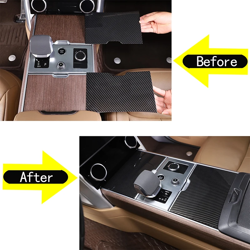 

2piece set ABS carbon fiber For Land Rover Range Rover Vogue 2023+ car center control tea cup panel sticker car accessories