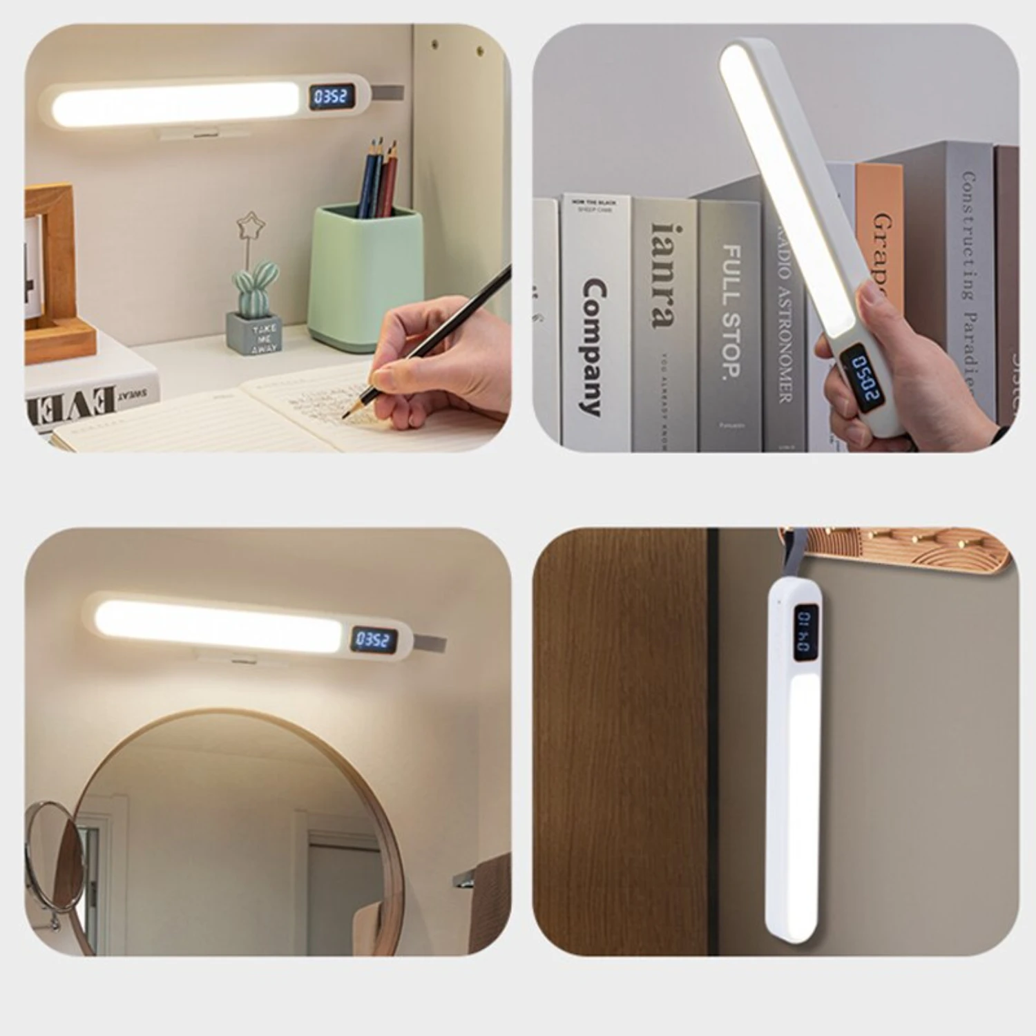 New Elegant and energy-saving Rotatable LED Desk Lamp with Adjustable Brightness, Multi-functional Night Light, Clock, and Timin