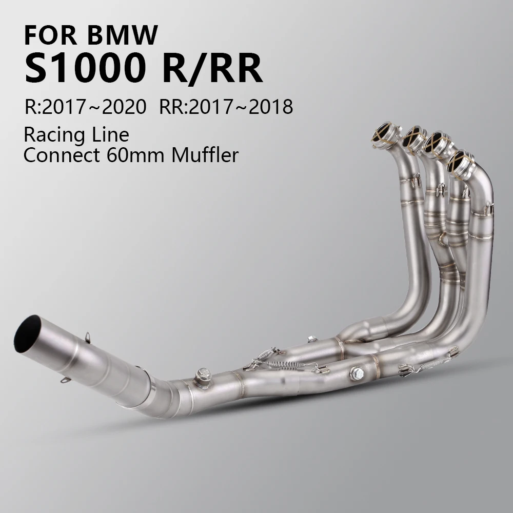 

Slip On For BMW S1000RR 2017-2018 S1000R 2017-2020 Motorcycle Exhaust System Modified Front Link Pipe Connect 60mm Or Original