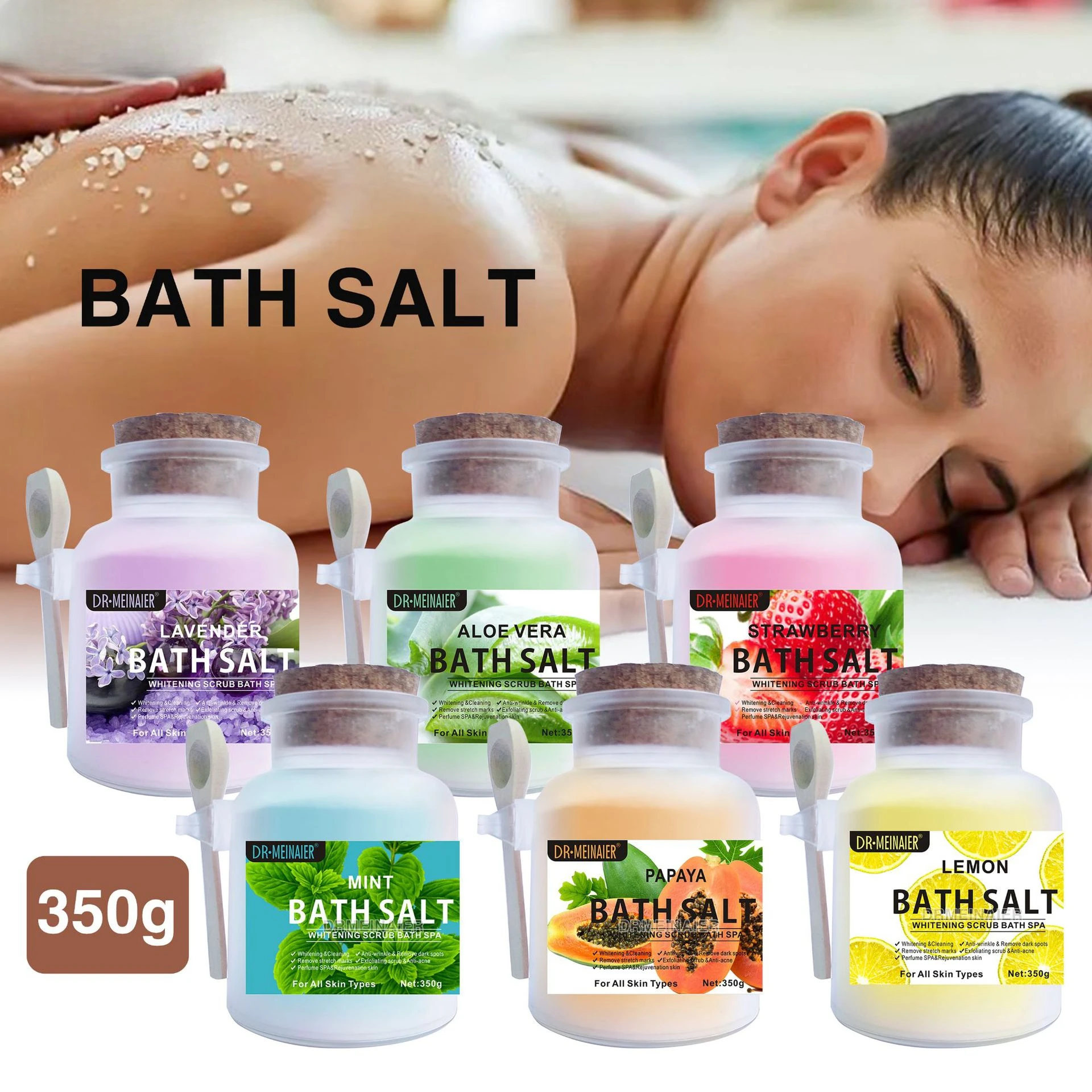 

Coarse bath salt moisturizing scrub bath coarse salt soaking bath removes dead skin exfoliates fights acne brightens skin tone