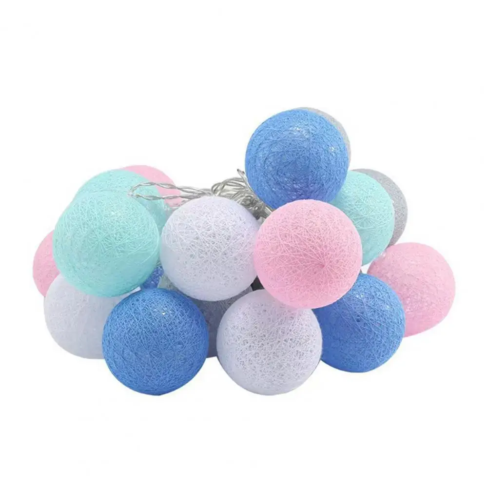 String Lights Decor Led String Lights Waterproof Cotton Ball String Lights Battery Operated 10/20/40 Leds for Christmas