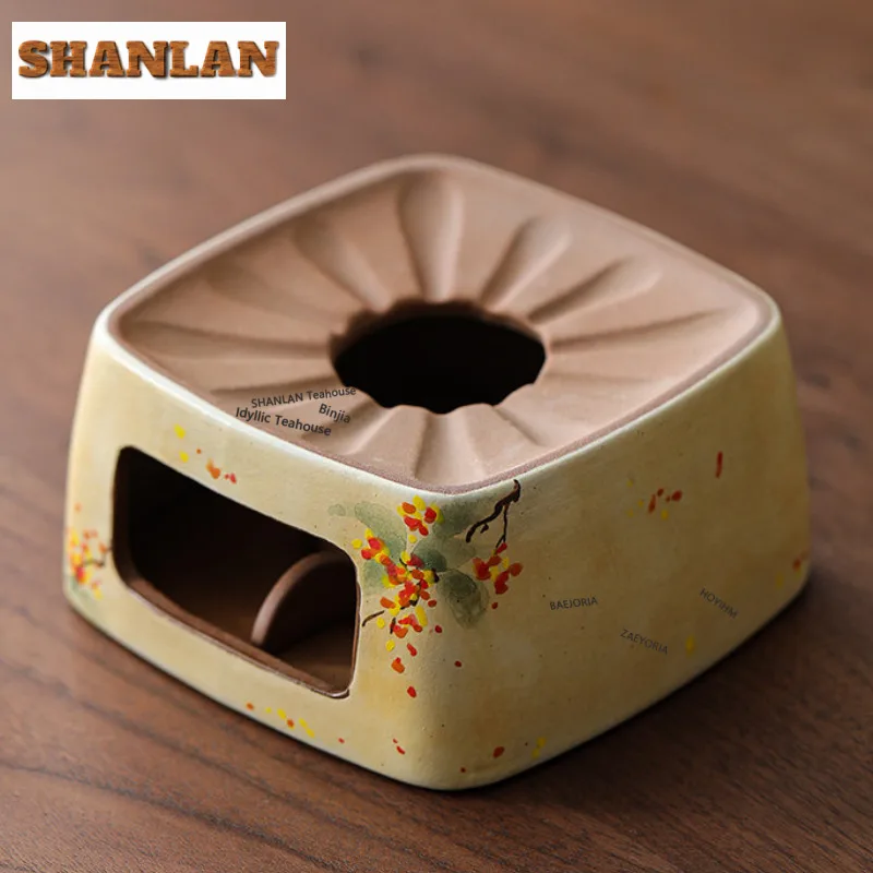

Golden Osmanthus Fish Tea Warmer Holder Alcohol Burner Stove Household Kettle Stand Baked Milk Jar Carbon Furnace Tableware Gift