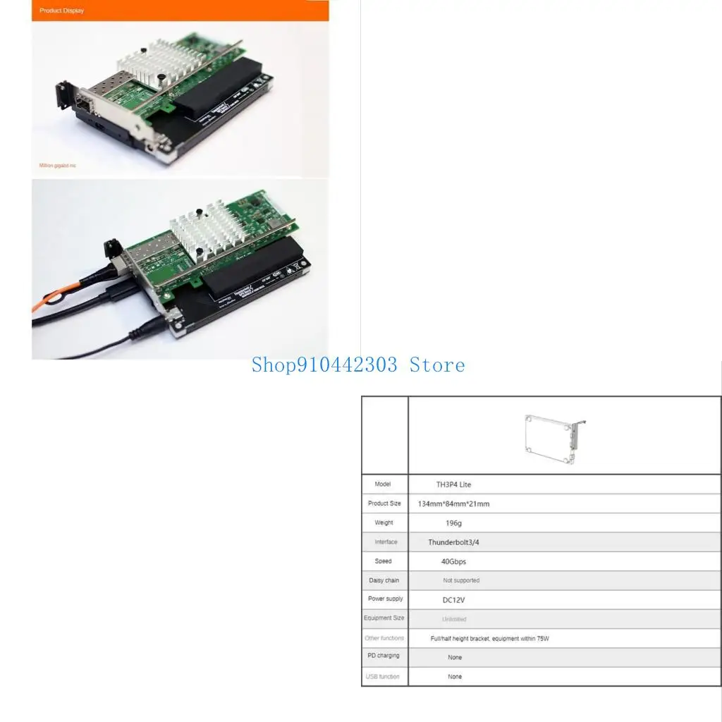 L4MD TH3P4 Lite GPU Dock with Data Cable & Holder Bracket Thunderbolt-compatible3/4