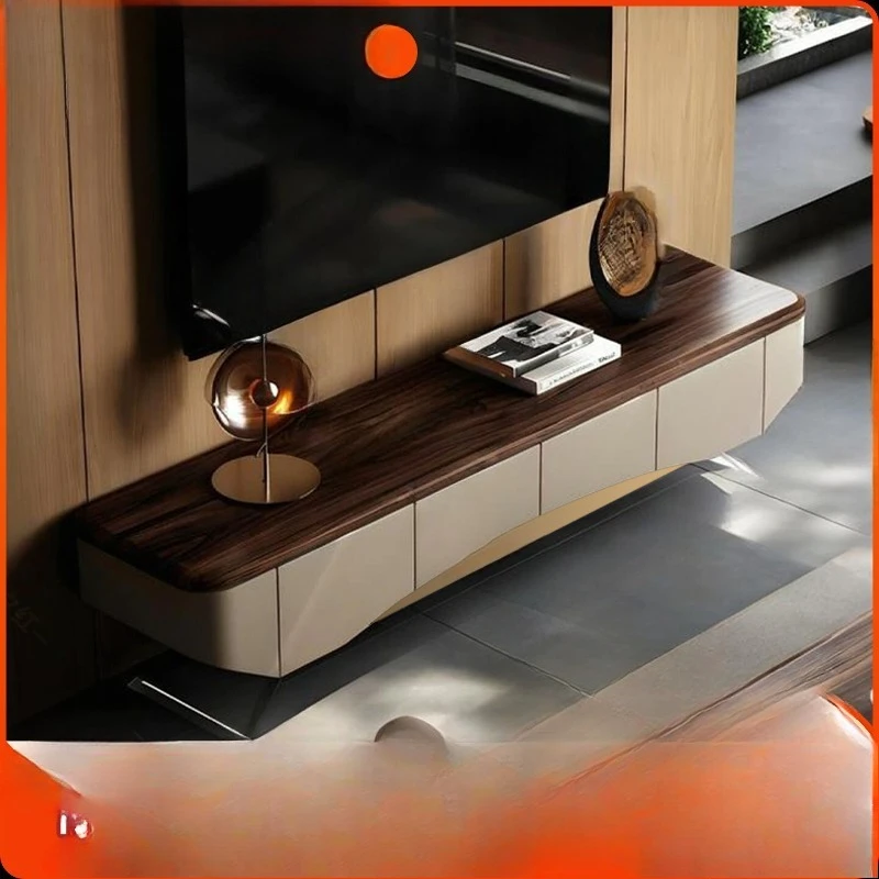 

Solid wood TV cabinet, living room 2025 new high-end household atmospheric floor storage locker integrated