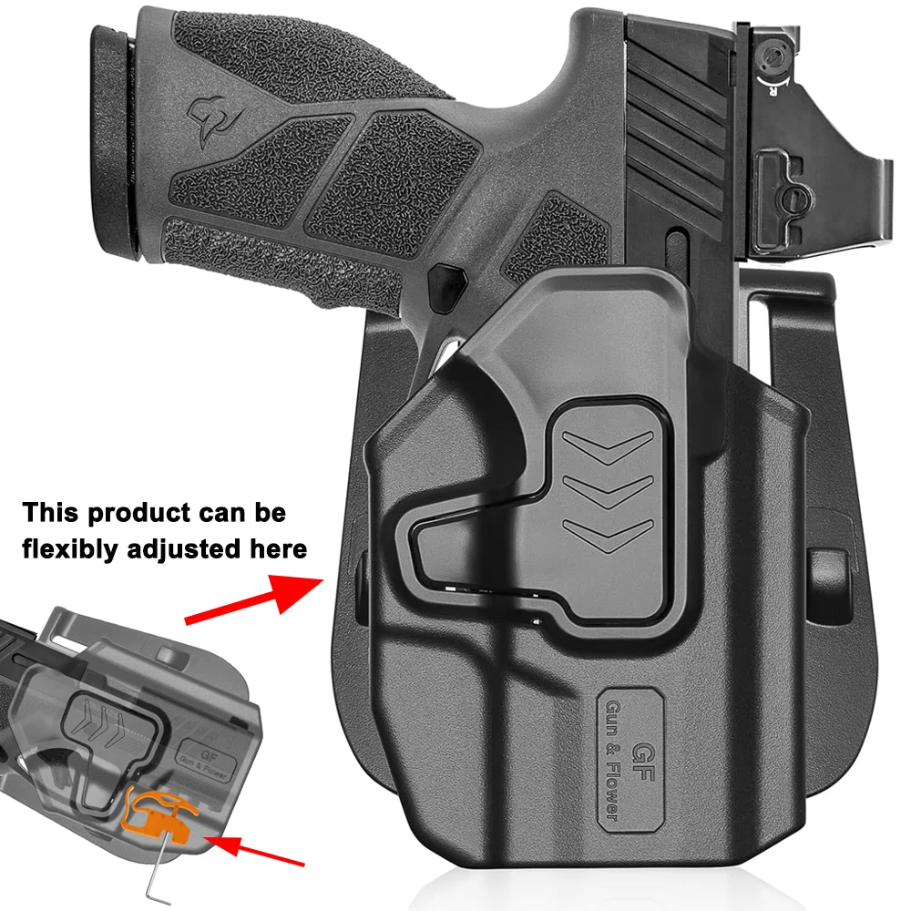 OWB Holster for Taurus GX2, Level 2 Retention Outside Waistband Holster, Index Finger Unlock, Optical, Right Hand
