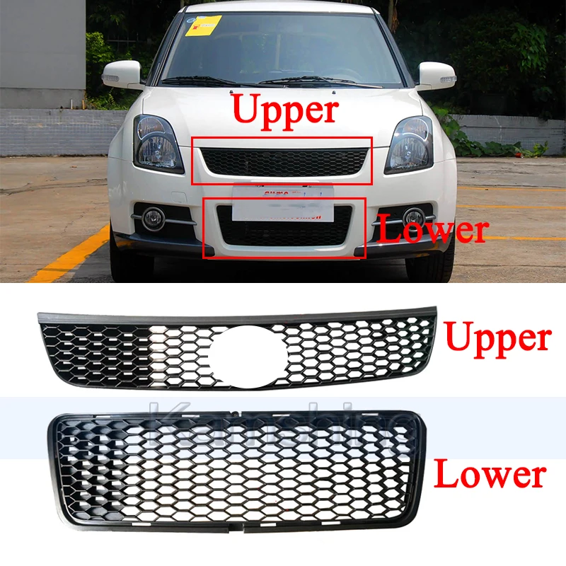 

Решетка переднего бампера Kamshing, маска радиатора для Suzuki Swift 2011-2012, нижняя решетка, гоночные грили