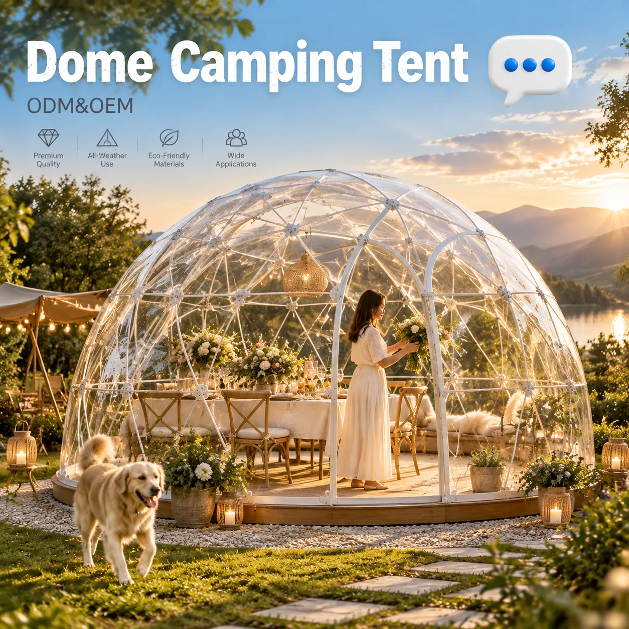 Transparent Geodesic Dome Tent, Luxury Igloo Greenhouse House Clear Bubble Dome Shelter for Backyard Garden Outdoor Activities
