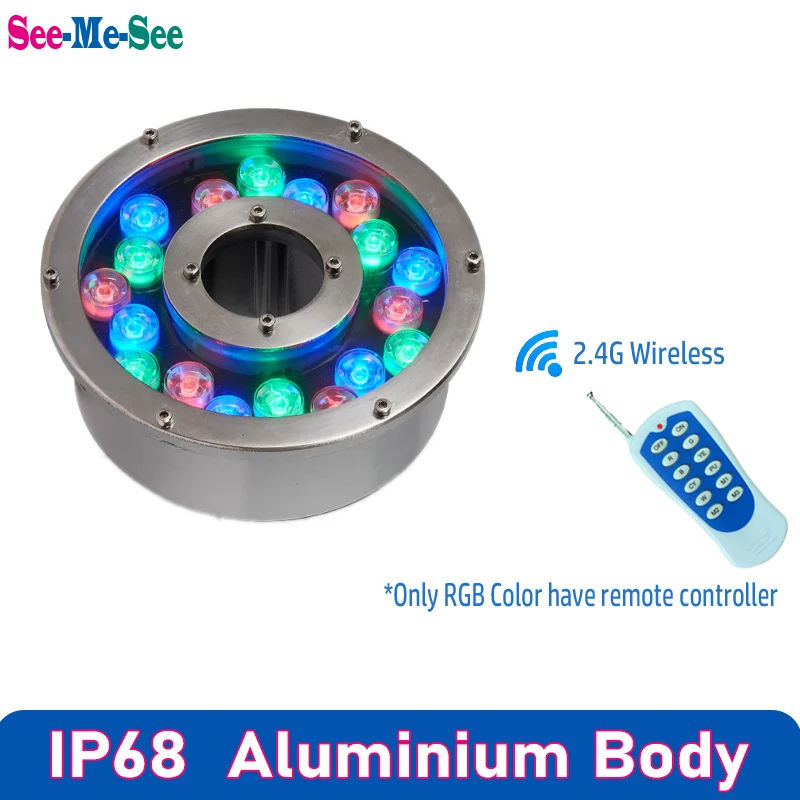 

RGB LED Swimming Pool Light 6W 12W 18W 24W IP68 Waterproof AC/DC12V Outdoor UnderWater Light Pond LED Piscina Luz Spotlight