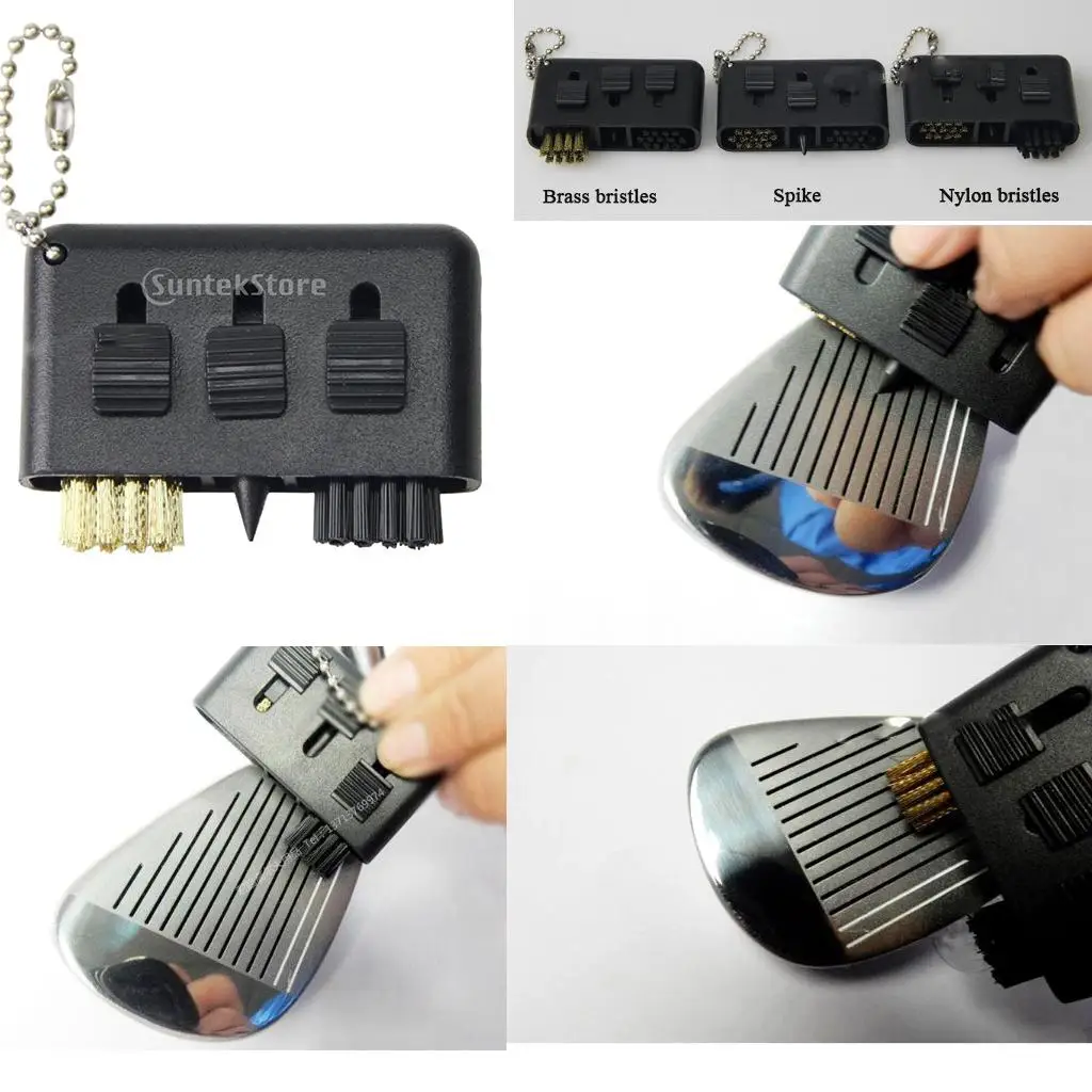 

Multi Functional Golf Club Cleaning Tool Pocket Size Groove Cleaner Golf Brush for Grips and Shoes