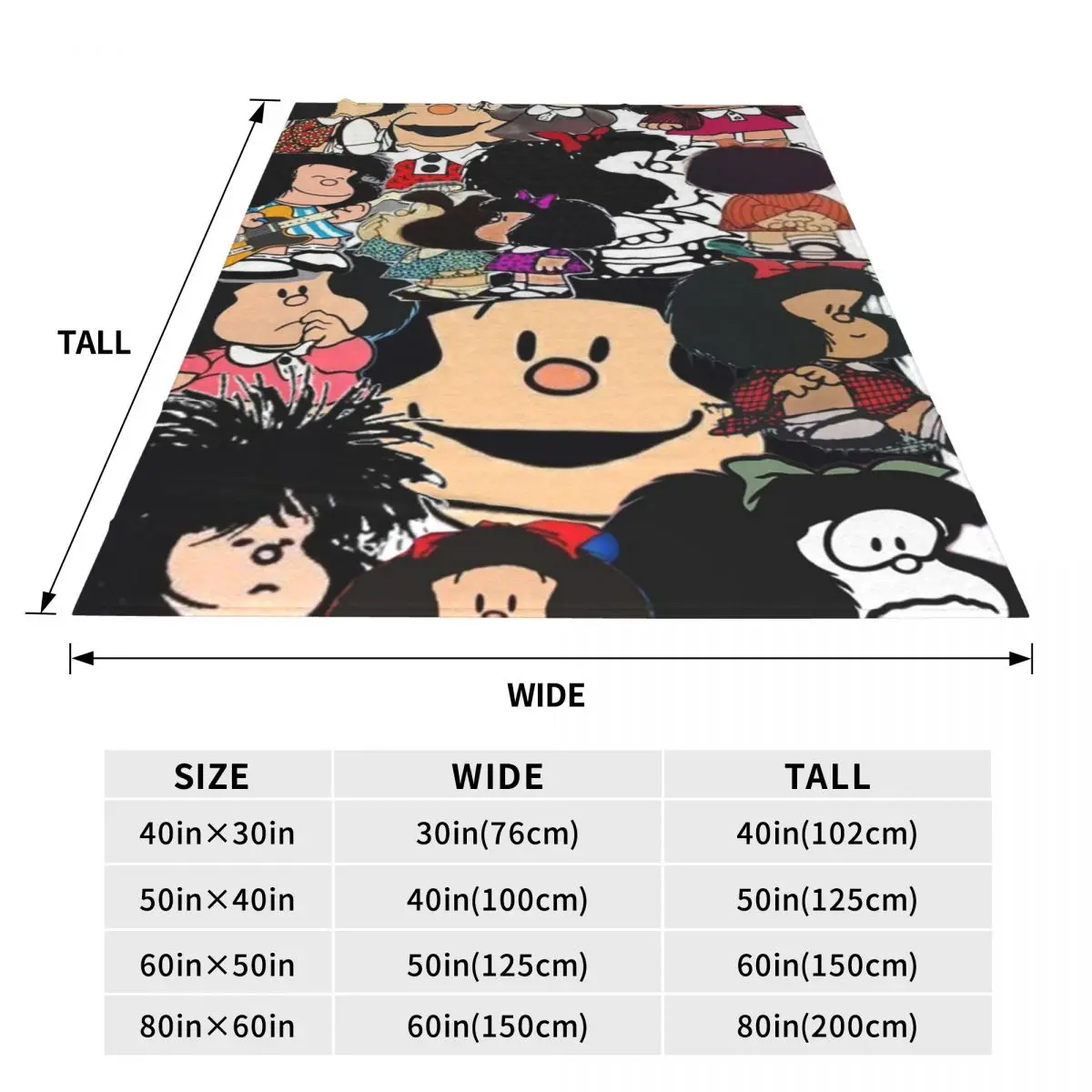 Mafalda (9) Blanket Flannel Sofa Throw Blanket Breathable for Home Bedroom Throws Bedspread Quilt