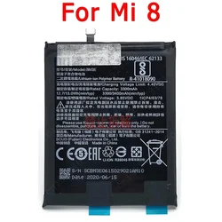 100% For Xiaomi Mi 8 Mi8 Battery BM3E 3300mAh Cellphone Li-lon Built-in Batteria Replacement Repair Spare Parts