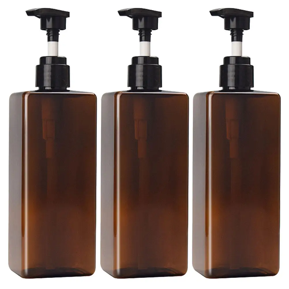 3Pcs Travel-Safe Refillable Shampoo Dispenser Bottles Press Pump Liquid Soap Container for Lotion Hand Wash Body Shower Gel