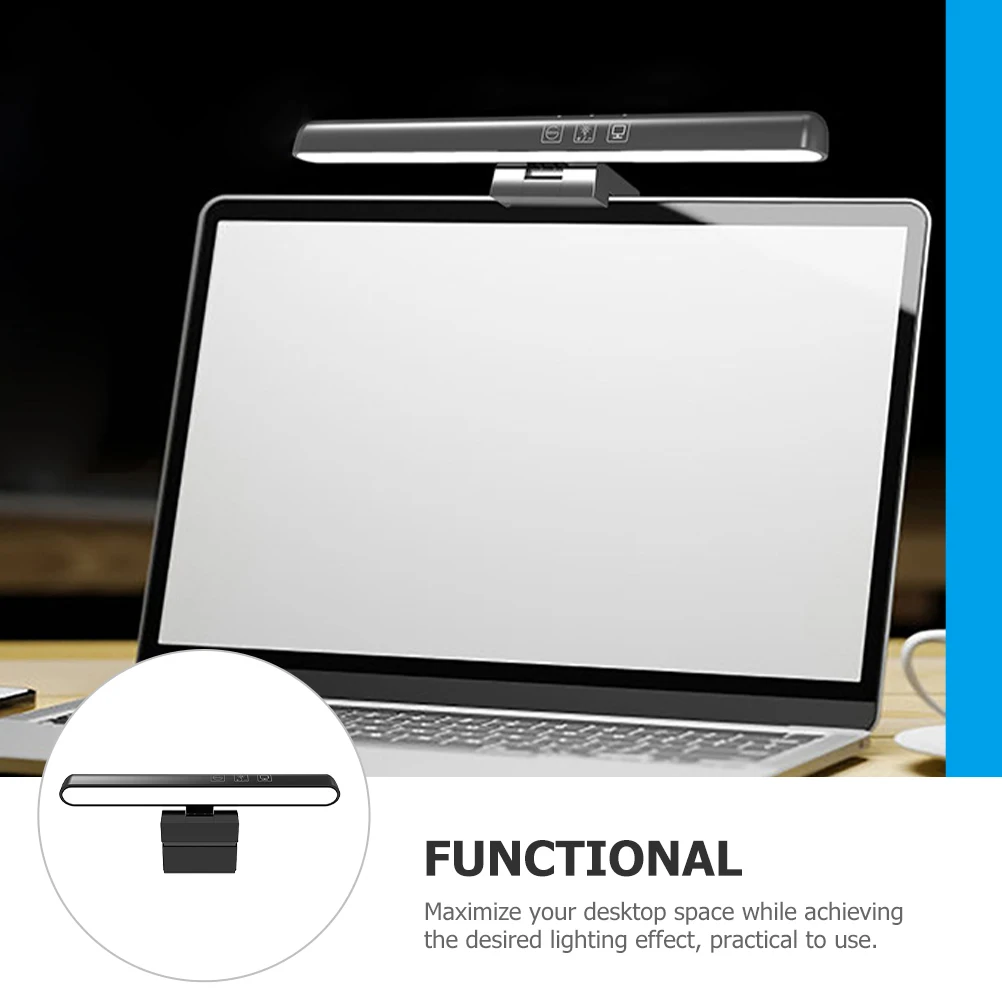 

Adjustable Eye Protection Lamp Clip-On Computer Monitor Light Timer Function Space-Saving LED Screen Lamp Desktop Work