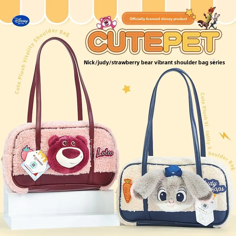 

Disney Zootopia Merchandise Judy Nick Plush Shoulder Crossbody Bag Soft Cute Travel Photo Accessory Versatile Kawaii Gift Girls