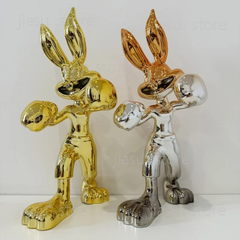Creative, boxing rabbit entrance ornament high-end light luxury] ornament high-end sense, tabletop decoration