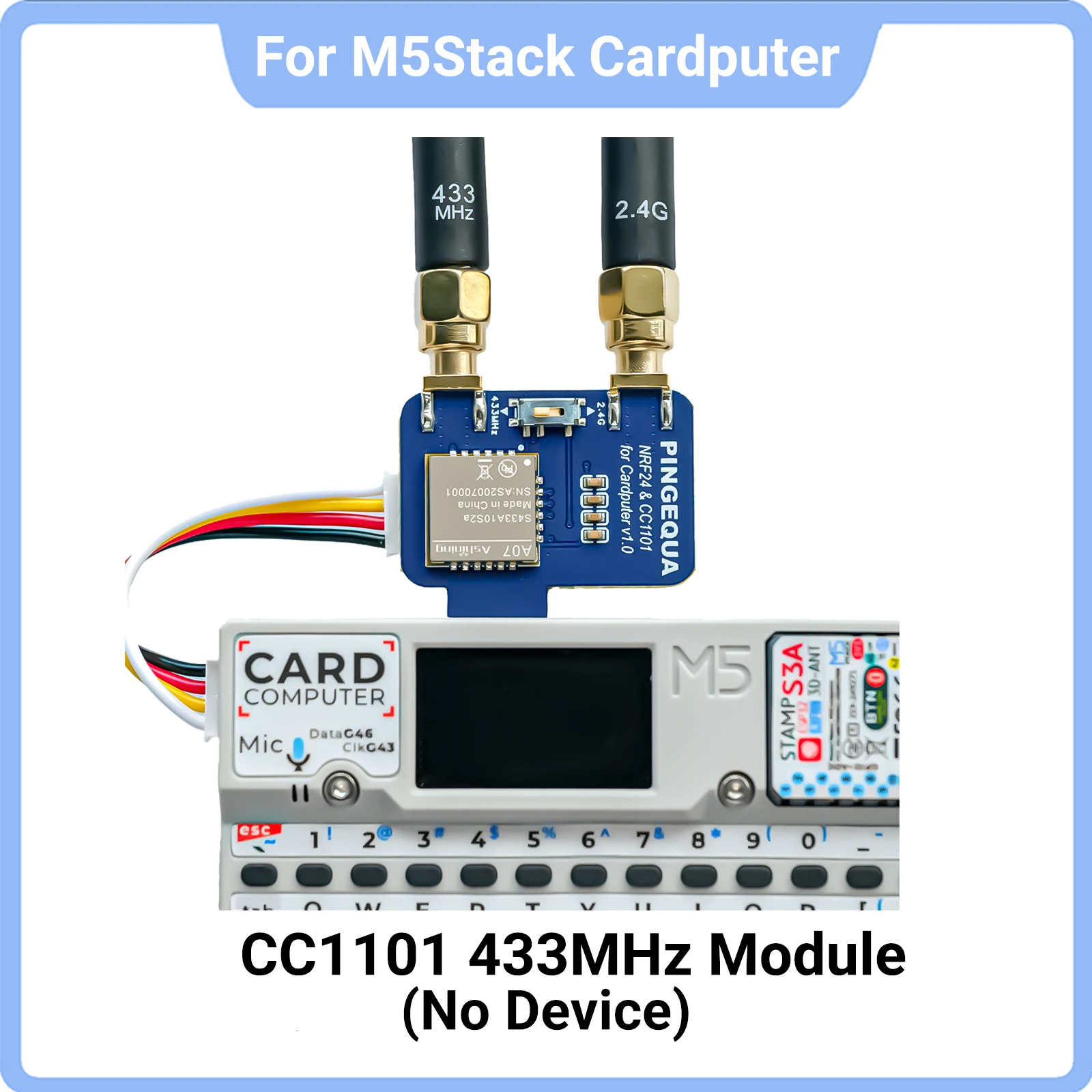 CC1101 433MHz RF Module for M5Stack Cardputer, Plug-and-Play Grove Interface, Compatible with Bruce Firmware