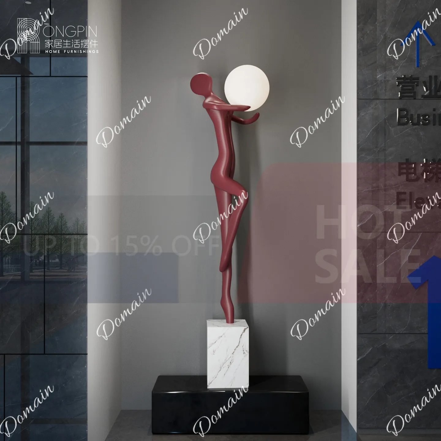 Z43 Modern welcome abstract figure hand lamp sculpture ornament living room bedroom creative floor lamp artwork