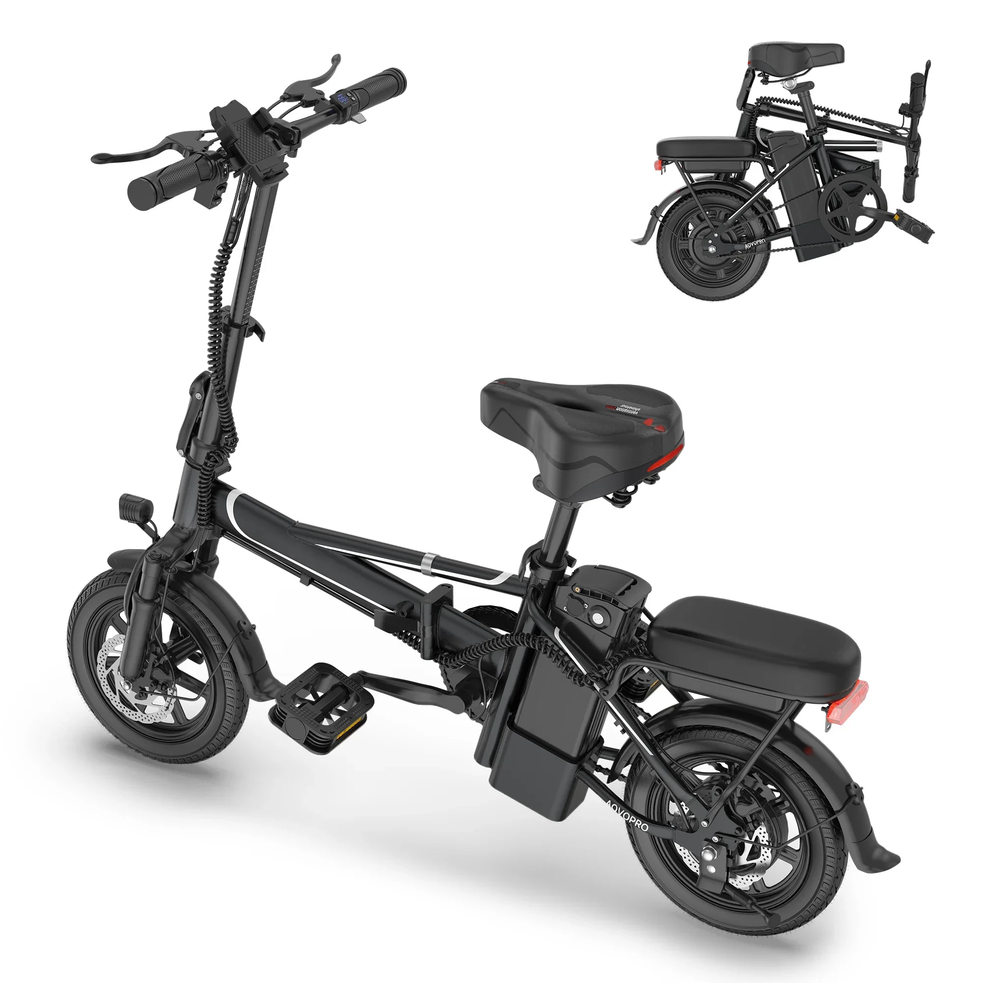 Electric Bike for Adults and Teens,14" Folding Adult E Bike with 1000W Peak Power Motor,22MPH,28Miles Range,Removable Battery