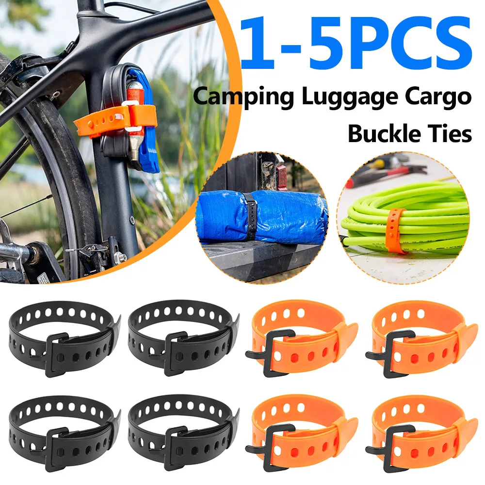 1-5PCS Tie-Down Straps Portable Multipurpose Tie Buckle Rubber Convenient Elastic Free Adjustment for Travel Camping Hiking