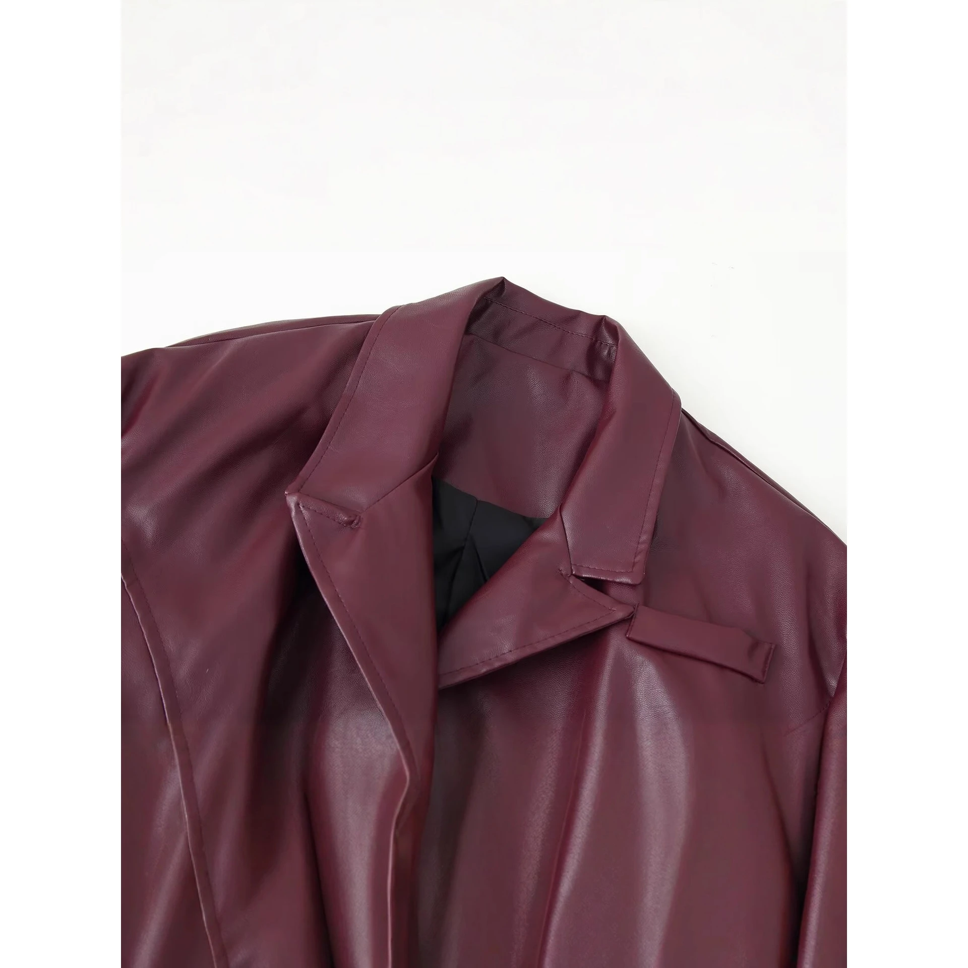 Sli na moda motociclista couro jaet feminino outono inverno nova chegada legal gravata cintura design faionable outerwear casaco