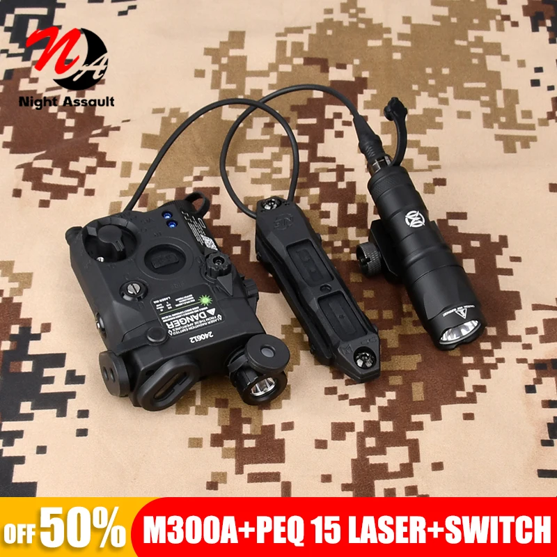 Tactical PEQ 15 SF M300A M600C Flashlight Airsoft Pistol Gun Equipments Accsesories Military High Power Red Dot Green Blue Laser