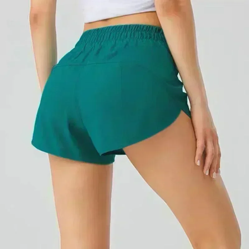 Lemon Brighter Color Women Yoga Sports Shorts With Liner 3