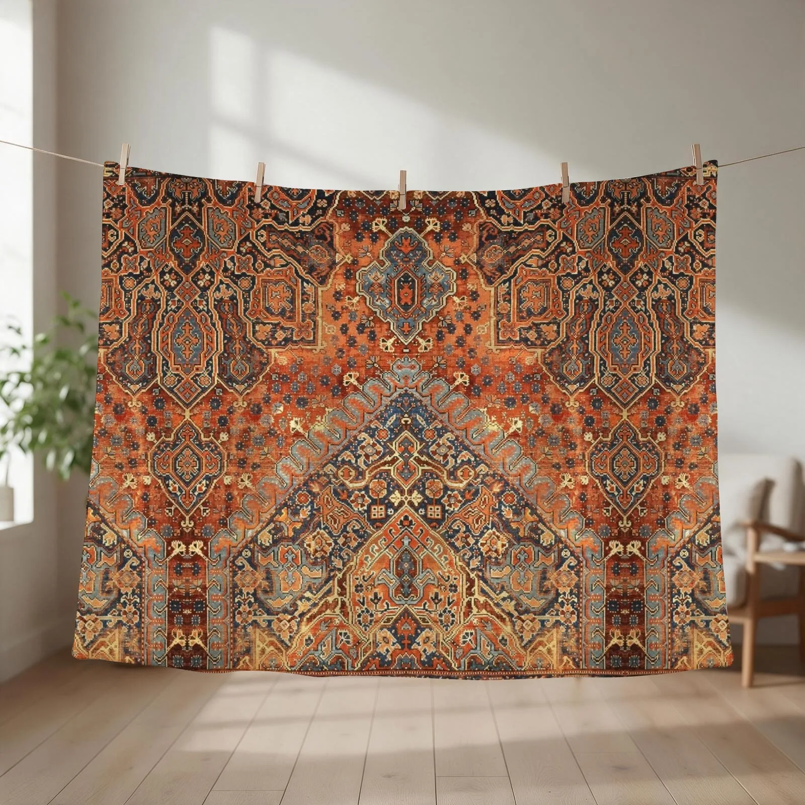 Golden Oriental Heritage Traditional Moroccan Style Throw Blanket Kid'S sofa bed Soft Blankets For Bed Blankets