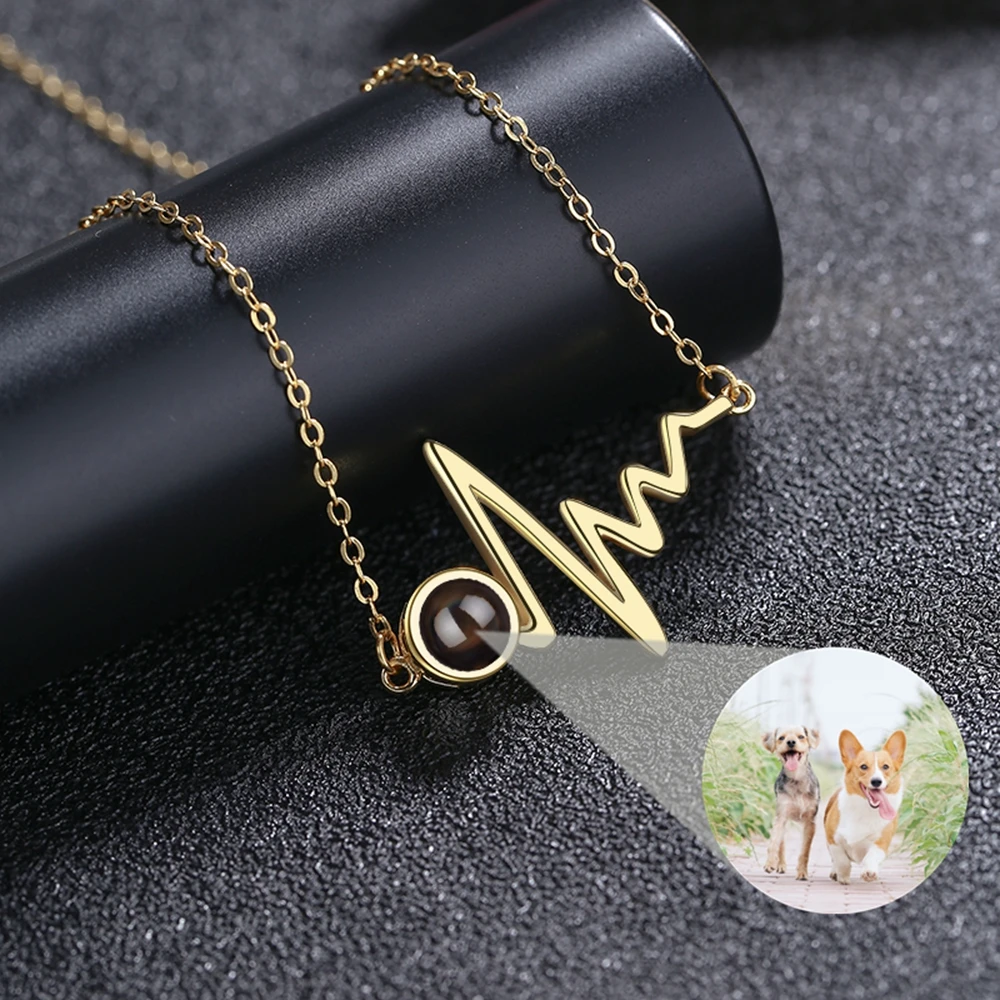 

Подвеска в форме сердца, ожерелье с фотографией на заказ для женщин и мужчин, проекционное фото, геометрическое ожерелье, персонализированный подарок, рождественские украшения