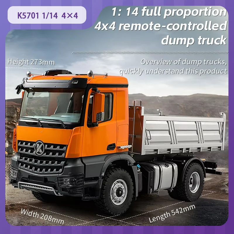 

K5701 1/14 RC Самосвал 4wd RC Грузовик 2.4G Модель самосвала с дистанционным управлением со светом и звуком Набор игрушек для мальчика в подарок