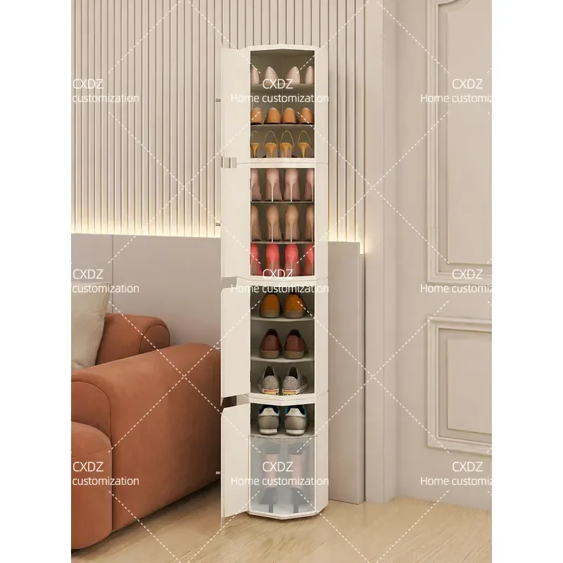 360 Degree Rotating Shoe Cabinet Space Saving Large Capacity Corner Shoe Rack for Entrance Hallway Stairs Modern Home Storage