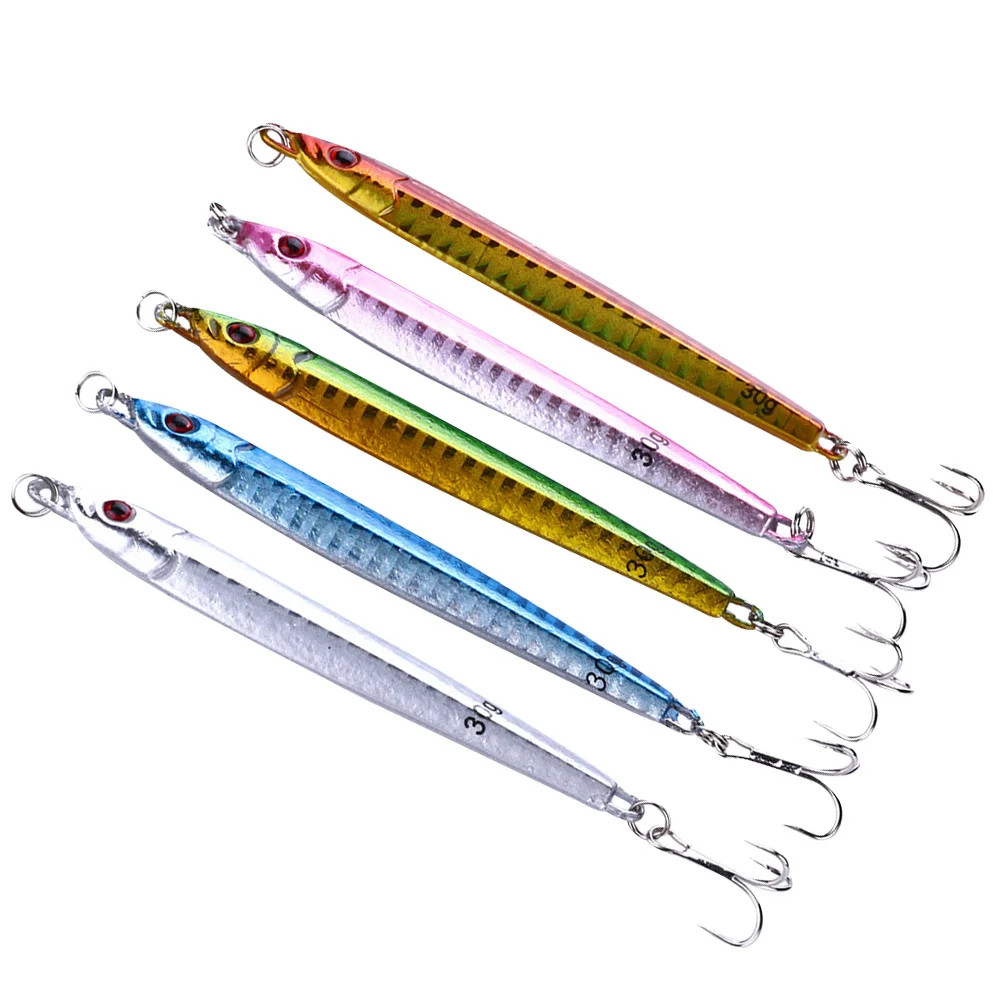 

5Pcs Metal Fishing Lures Eco-Friendly Reusable Bass Carp Bait Outdoor Angling Supplies Tackle Gear Fishing Baits