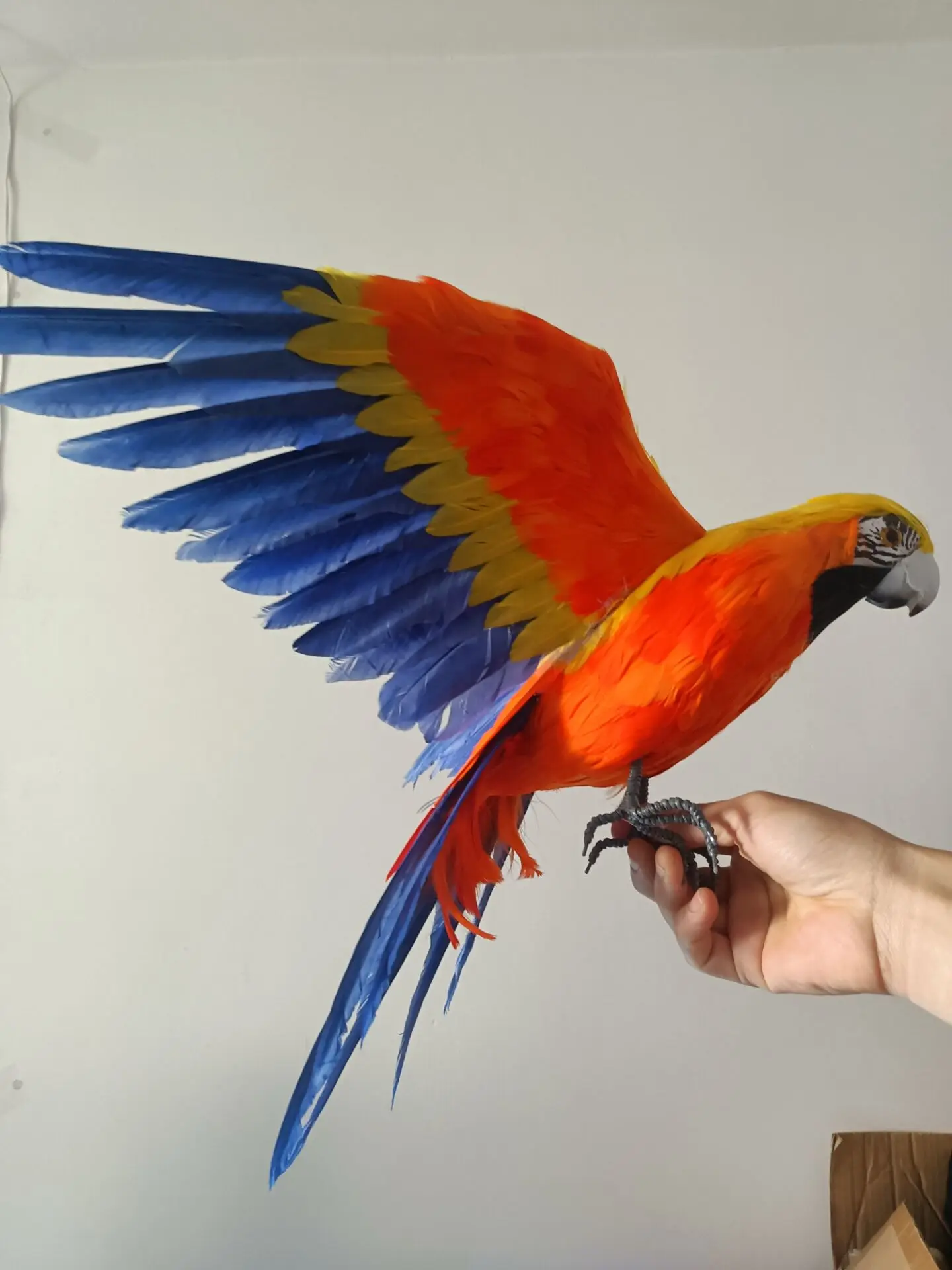 

beautiful simulation foam&feather wings orange parrot model home decoration gift about 42x60cm d0520