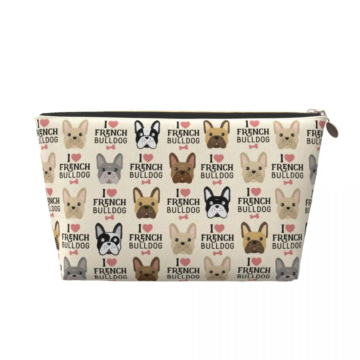 Custom French Bulldog Toiletry Bag Women Frenchie Dog Lover Makeup Cosmetic Organizer Ladies Beauty Storage Dopp Kit Box