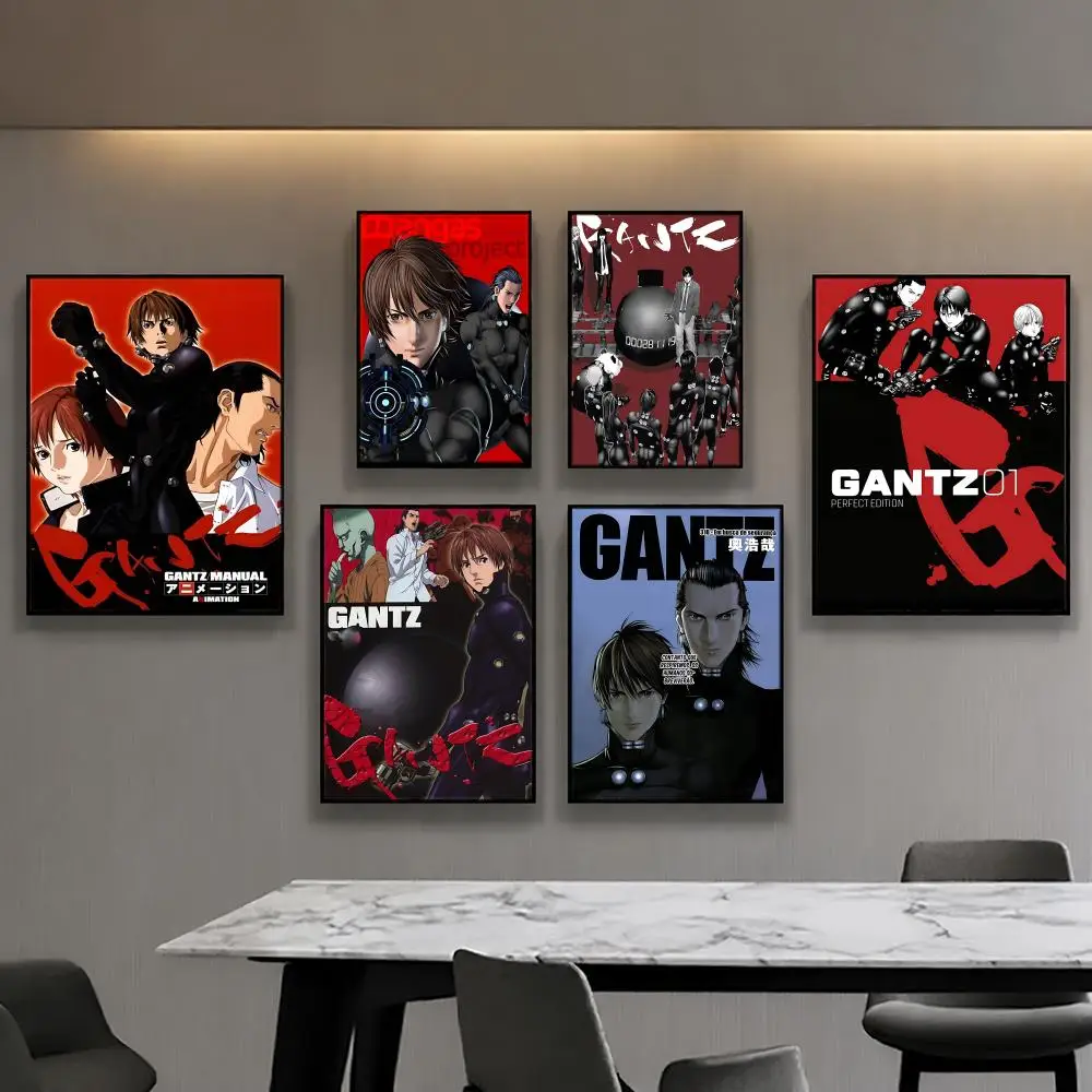 Póster de anime GANTZ, decoración para habitación de anime, decoración de película, mochila, pared interior, arte musical de pared
