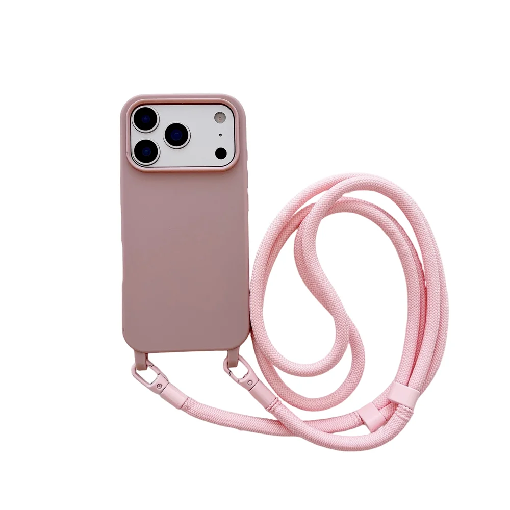 Offizielles Lanyard-Etui für iPhone 17 Pro Max 14 12 11 13 15 16 Plus 17 Air Stoßfeste Candy Crossbody Halskordel-Hülle mit weichem Band