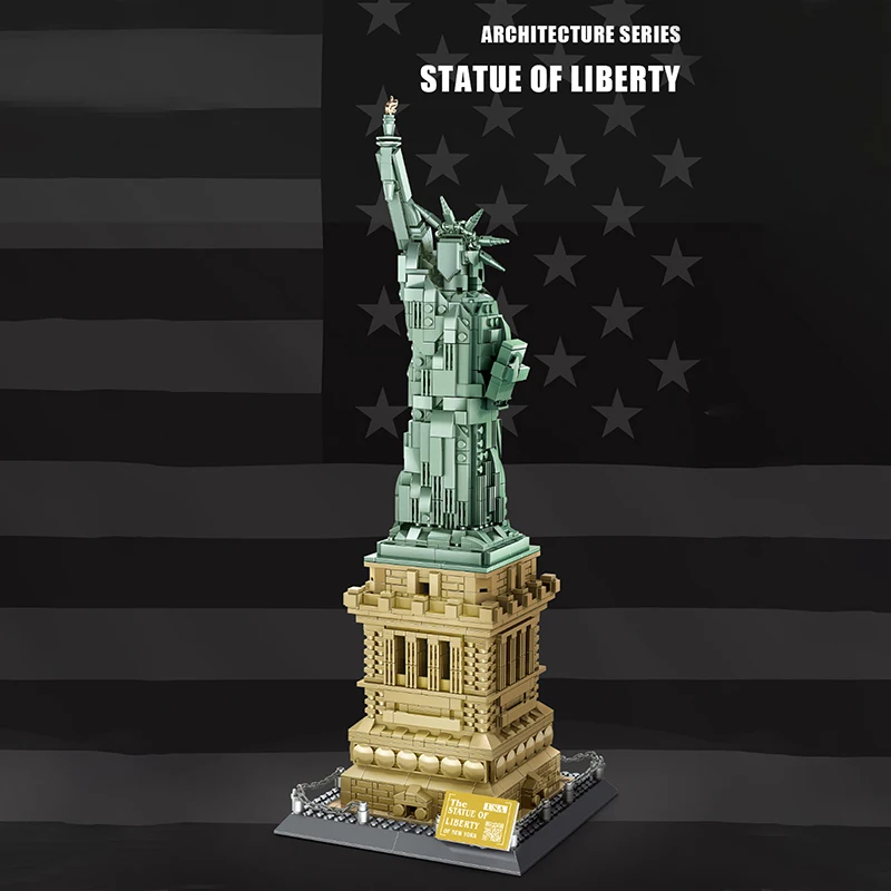 WG5227 1577 sztuk cegły 1/1 architektura świata Liberty statua Model klocki/plastikowe zabawki dla dzieci dorosły chłopcy prezent