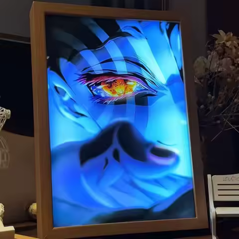 Demon Slayer Akaza Koyuki&zwnj; Led Light Painting Douma Kochou Shinobu Anime Glow Wall Art Night Light Room Decoration Poster Gift