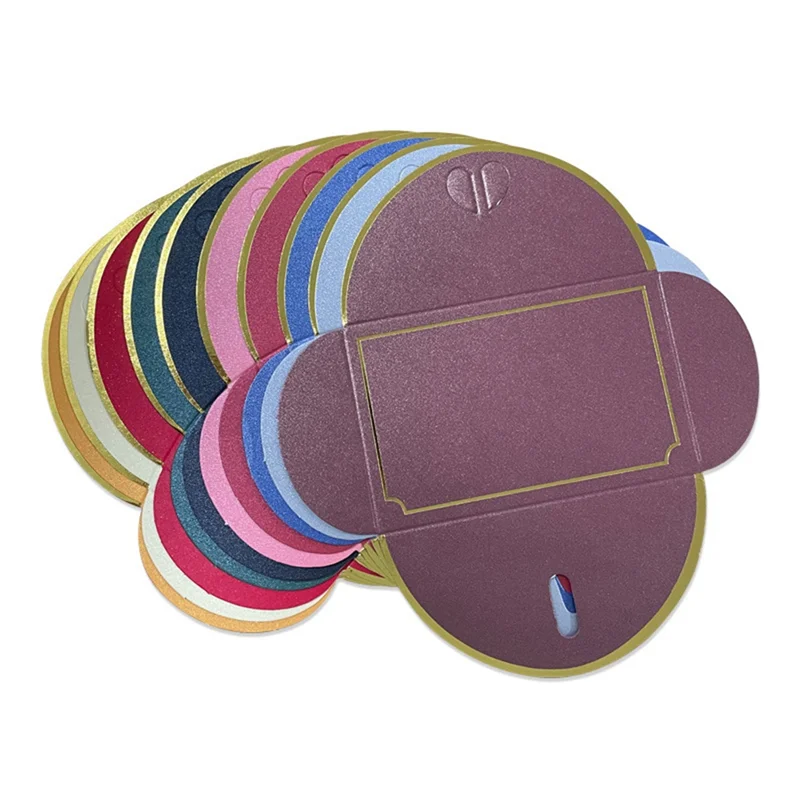 Advanced 50Pcs Envelopes With Gold Border Business High-End Envelope For Note Cards, Wedding Silver