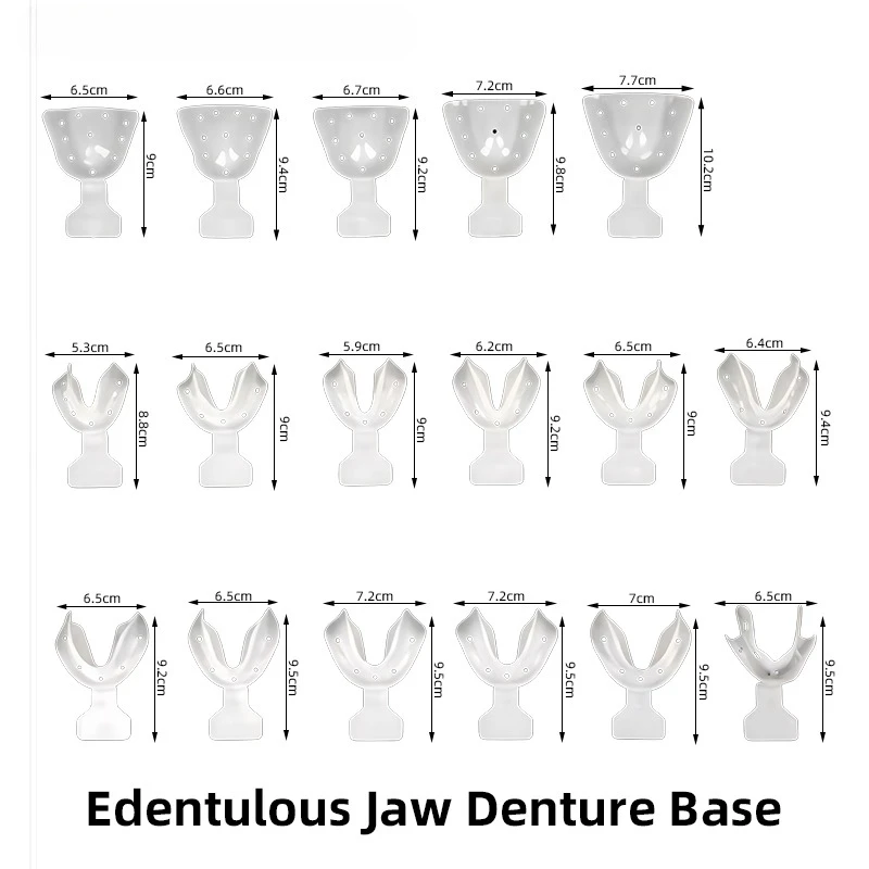 Full-Mouth Denture Base Set (17-Piece) for Impression-Taking in Edentulous Cases – Complete Set of Heat-Resistant Denture Bases